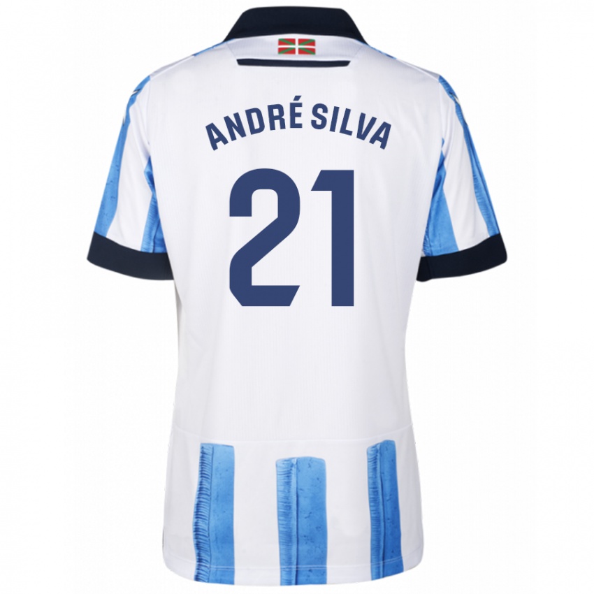 Kinder Andre Silva #21 Blau Weiss Heimtrikot Trikot 2023/24 T-Shirt Belgien