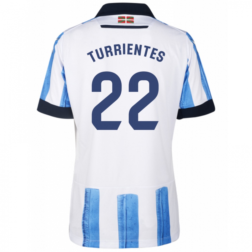 Kinderen Beñat Turrientes #22 Blauw Wit Thuisshirt Thuistenue 2023/24 T-Shirt België