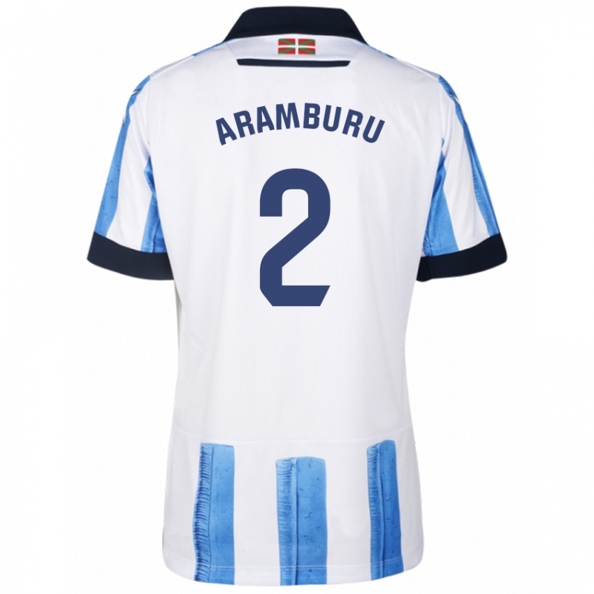Kinderen Jon Aramburu #2 Blauw Wit Thuisshirt Thuistenue 2023/24 T-Shirt België