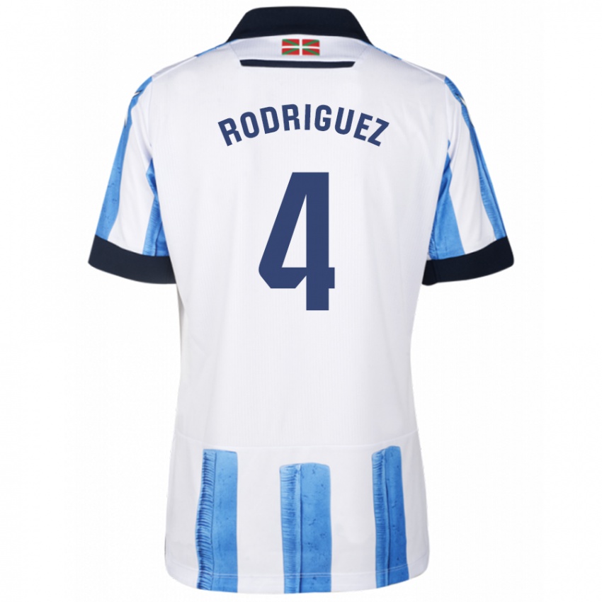 Kinderen Peru Rodríguez #4 Blauw Wit Thuisshirt Thuistenue 2023/24 T-Shirt België