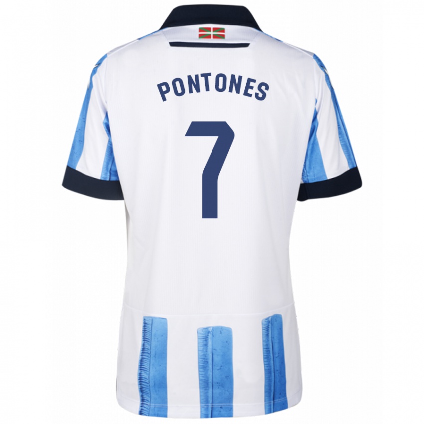 Kinder Juan Carlos Pontones #7 Blau Weiss Heimtrikot Trikot 2023/24 T-Shirt Belgien