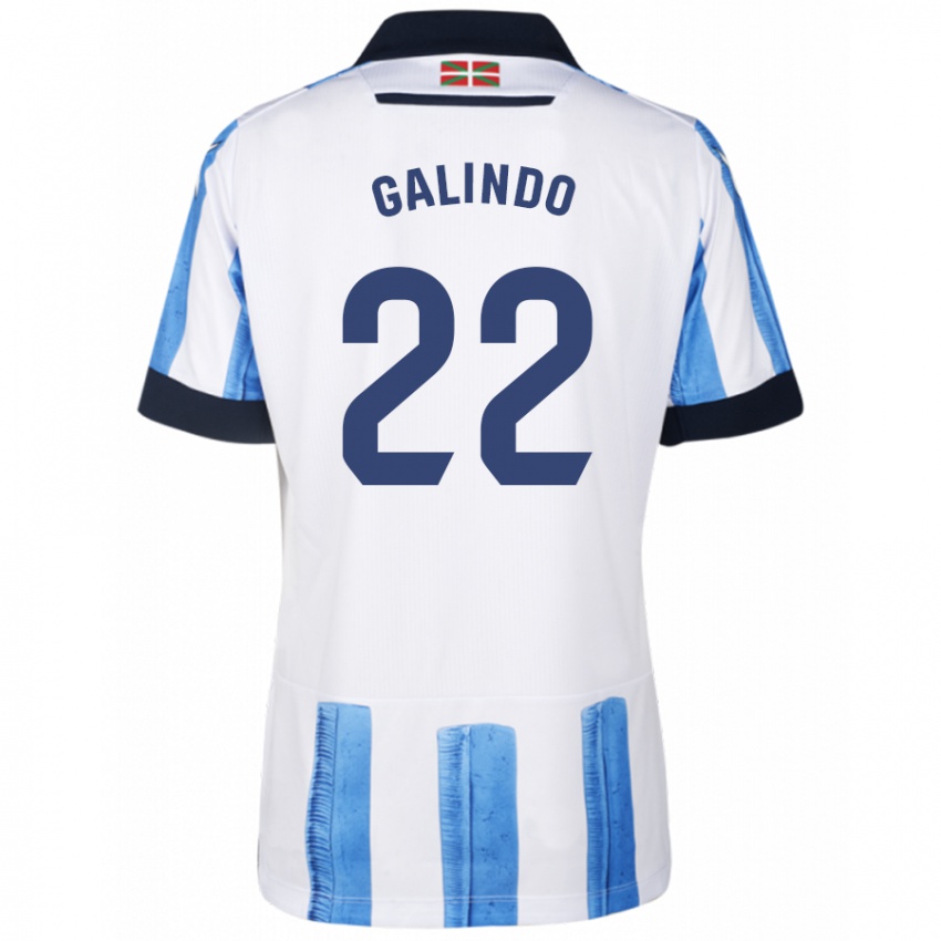 Kinder Iker Galindo #22 Blau Weiss Heimtrikot Trikot 2023/24 T-Shirt Belgien