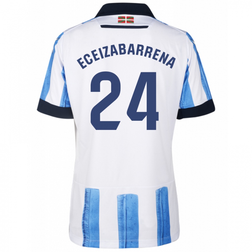 Kinder Jon Eceizabarrena #24 Blau Weiss Heimtrikot Trikot 2023/24 T-Shirt Belgien