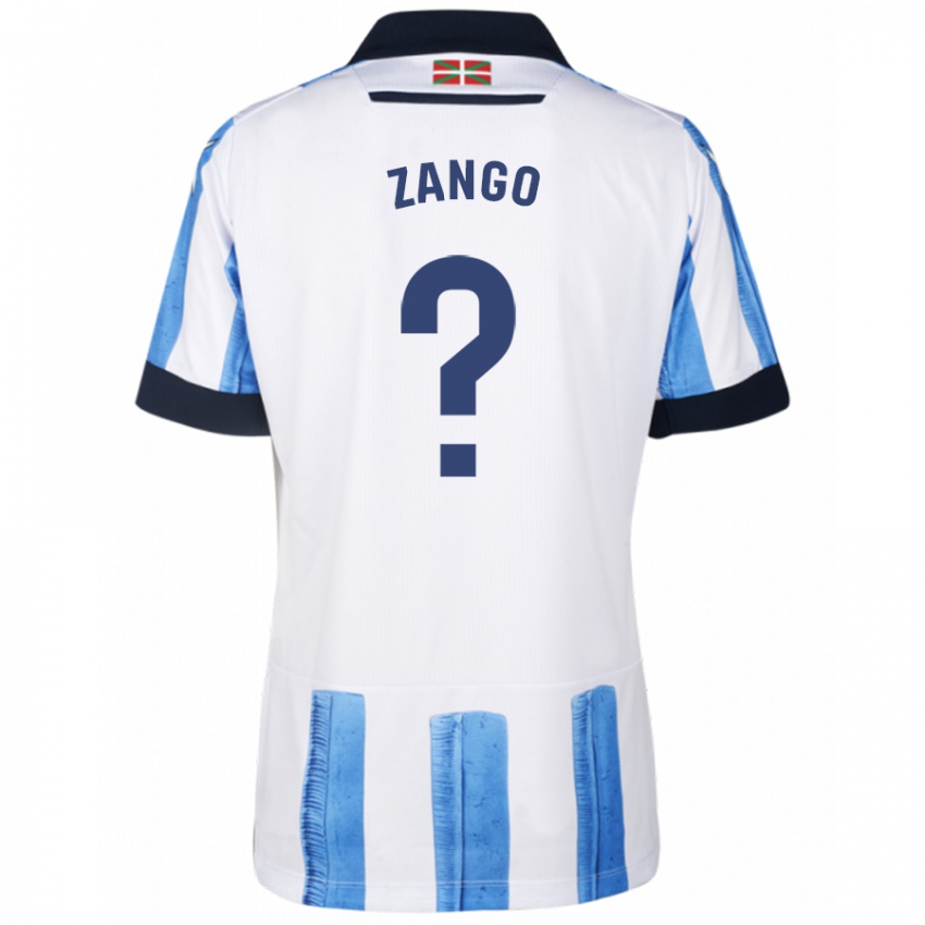Kinder Adrián Zango #0 Blau Weiss Heimtrikot Trikot 2023/24 T-Shirt Belgien