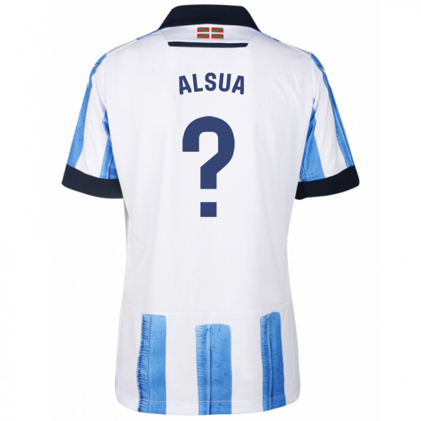 Kinder Adur Alsua #0 Blau Weiss Heimtrikot Trikot 2023/24 T-Shirt Belgien