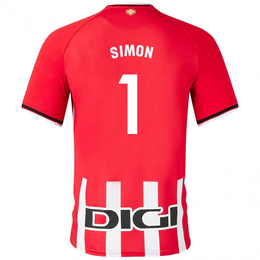 Enfant Maillot Unai Simón #1 Rouge Tenues Domicile 2023/24 T-Shirt Belgique
