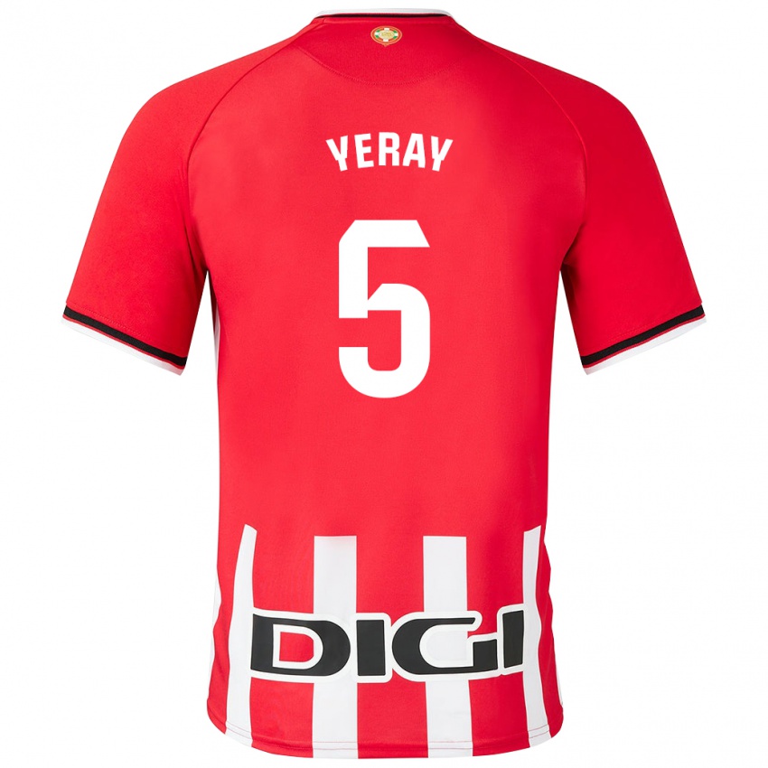 Enfant Maillot Yeray Álvarez #5 Rouge Tenues Domicile 2023/24 T-Shirt Belgique