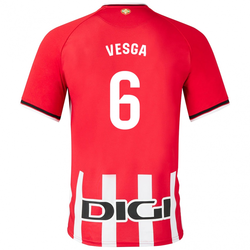 Enfant Maillot Mikel Vesga #6 Rouge Tenues Domicile 2023/24 T-Shirt Belgique
