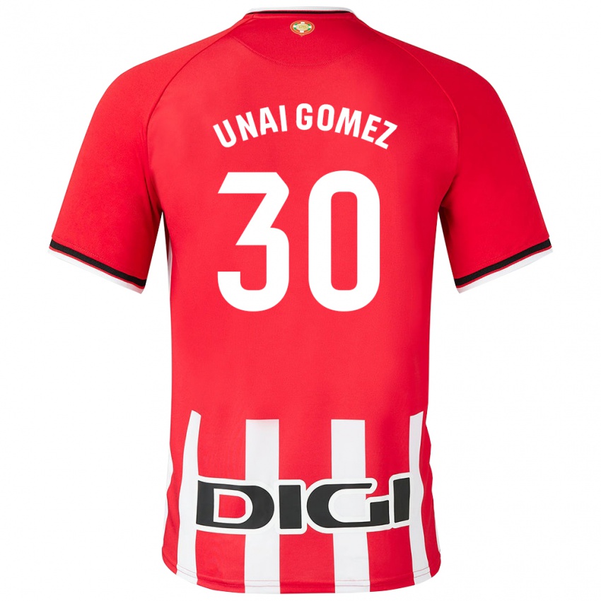 Kinder Unai Gómez #30 Rot Heimtrikot Trikot 2023/24 T-Shirt Belgien