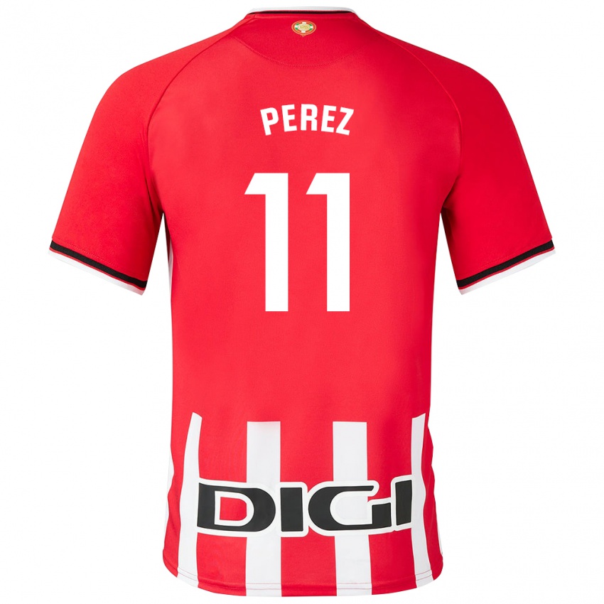 Enfant Maillot Adrián Pérez #11 Rouge Tenues Domicile 2023/24 T-Shirt Belgique