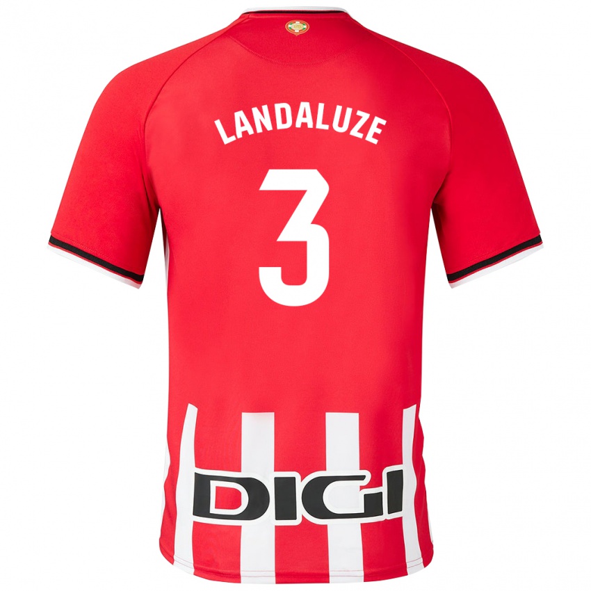Enfant Maillot Naia Landaluze Marquínez #3 Rouge Tenues Domicile 2023/24 T-Shirt Belgique