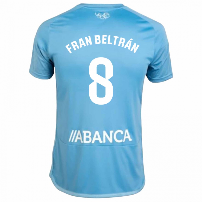 Enfant Maillot Fran Beltrán #8 Bleu Tenues Domicile 2023/24 T-Shirt Belgique