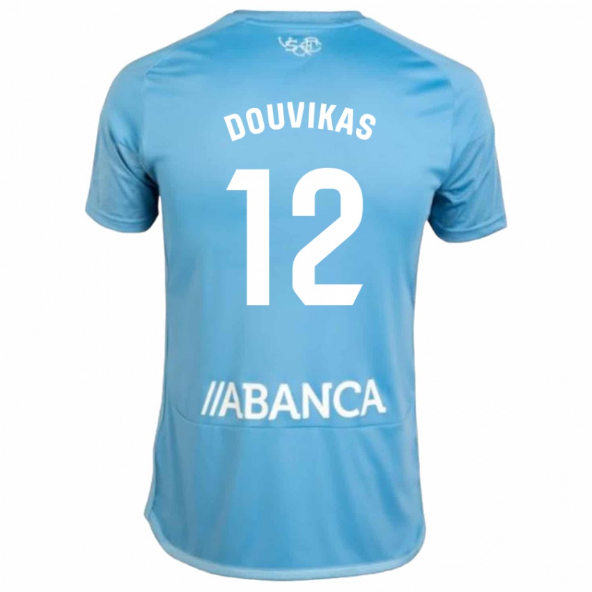Enfant Maillot Anastasios Douvikas #12 Bleu Tenues Domicile 2023/24 T-Shirt Belgique