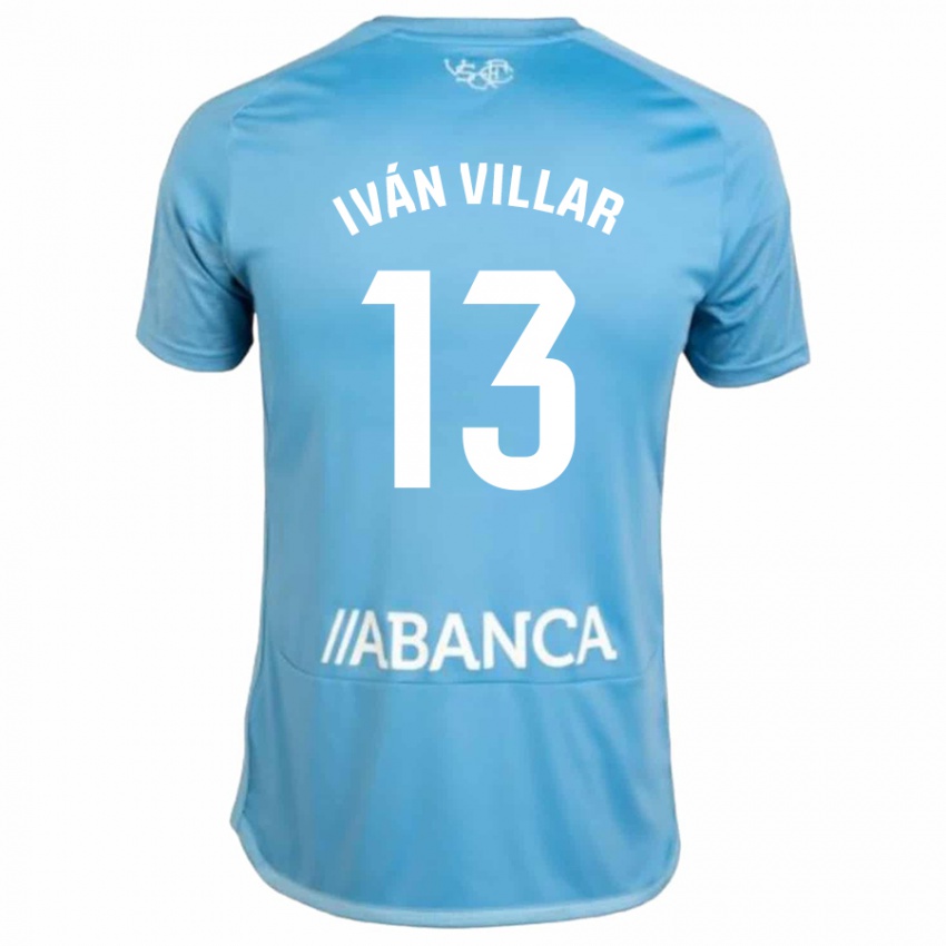 Enfant Maillot Iván Villar #13 Bleu Tenues Domicile 2023/24 T-Shirt Belgique