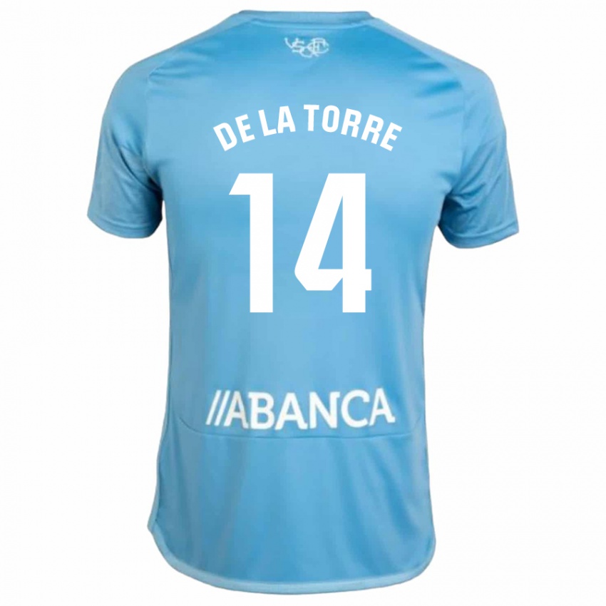 Enfant Maillot Luca De La Torre #14 Bleu Tenues Domicile 2023/24 T-Shirt Belgique