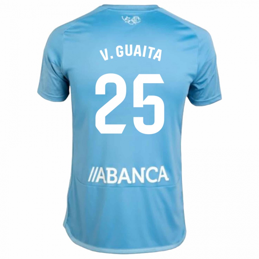 Enfant Maillot Vicente Guaita #25 Bleu Tenues Domicile 2023/24 T-Shirt Belgique