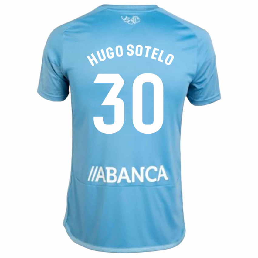 Enfant Maillot Hugo Sotelo #30 Bleu Tenues Domicile 2023/24 T-Shirt Belgique