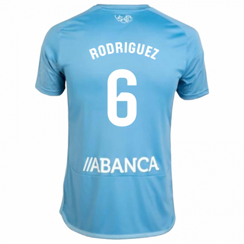 Enfant Maillot Damián Rodríguez #6 Bleu Tenues Domicile 2023/24 T-Shirt Belgique