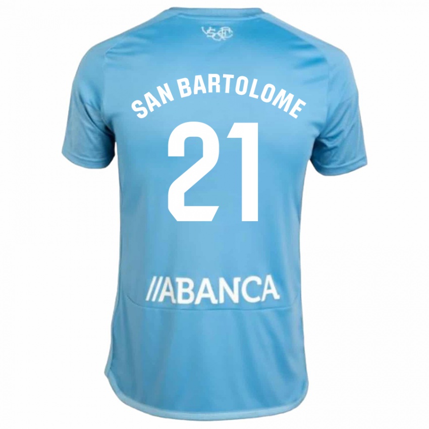 Enfant Maillot Víctor San Bartolomé #21 Bleu Tenues Domicile 2023/24 T-Shirt Belgique