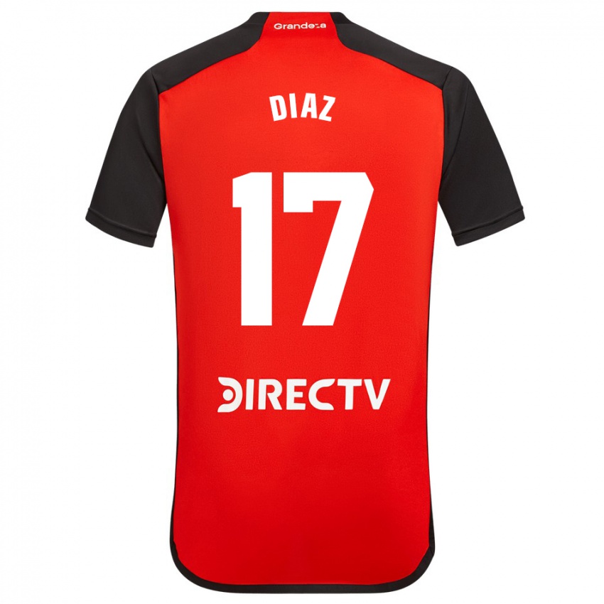 Kinder Paulo Diaz #17 Rot Auswärtstrikot Trikot 2023/24 T-Shirt Belgien