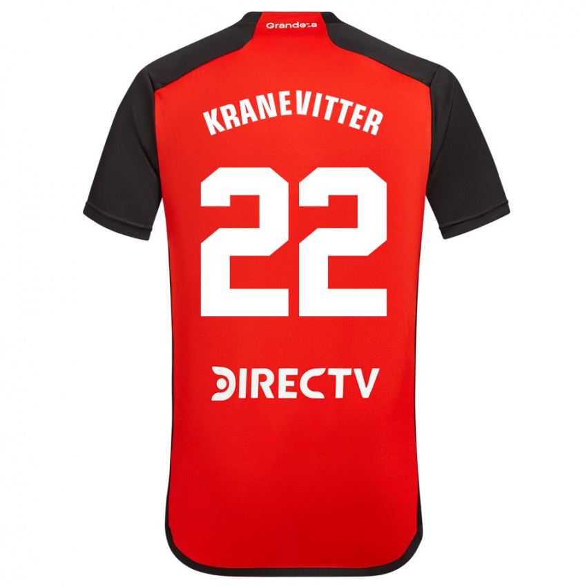 Kinder Matías Kranevitter #22 Rot Auswärtstrikot Trikot 2023/24 T-Shirt Belgien