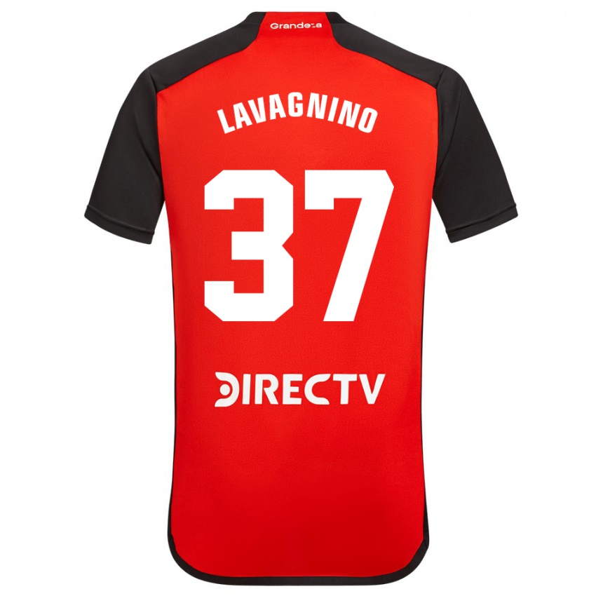 Kinderen Lucas Lavagnino #37 Rood Uitshirt Uittenue 2023/24 T-Shirt België