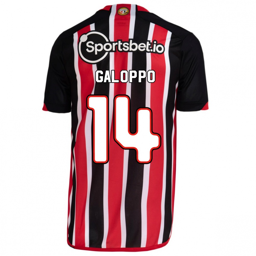 Kinder Giuliano Galoppo #14 Blau Rot Auswärtstrikot Trikot 2023/24 T-Shirt Belgien