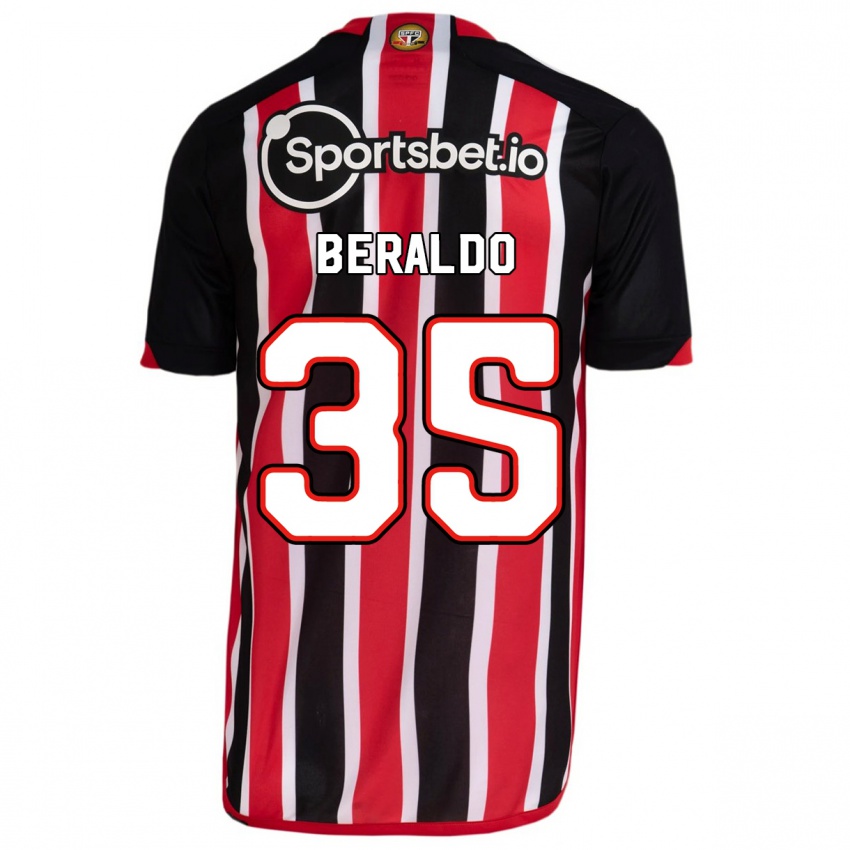 Enfant Maillot Lucas Beraldo #35 Bleu Rouge Tenues Extérieur 2023/24 T-Shirt Belgique