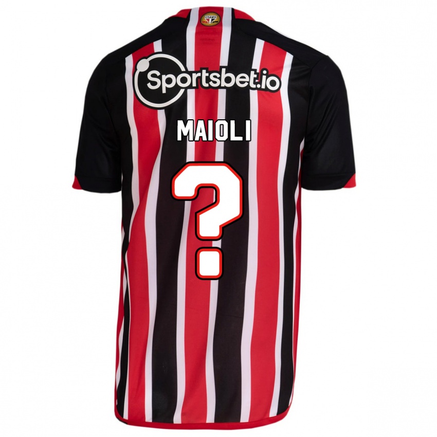Enfant Maillot Gabriel Maioli #0 Bleu Rouge Tenues Extérieur 2023/24 T-Shirt Belgique