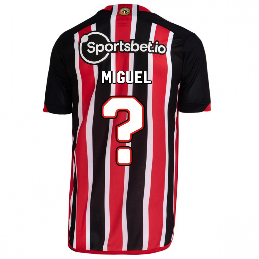 Enfant Maillot Miguel #0 Bleu Rouge Tenues Extérieur 2023/24 T-Shirt Belgique