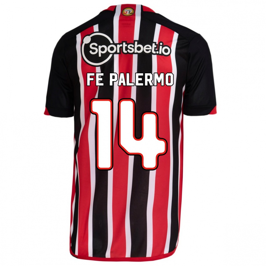 Enfant Maillot Fe Palermo #14 Bleu Rouge Tenues Extérieur 2023/24 T-Shirt Belgique