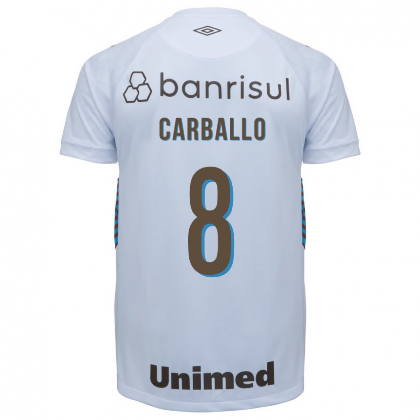 Kinder Felipe Carballo #8 Weiß Auswärtstrikot Trikot 2023/24 T-Shirt Belgien