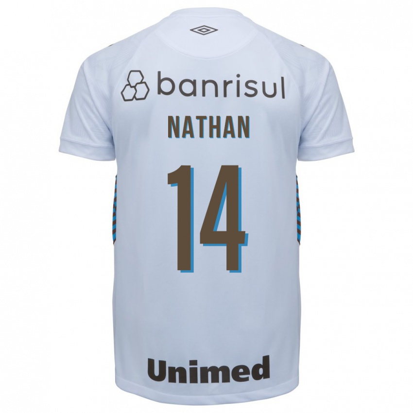 Enfant Maillot Nathan #14 Blanc Tenues Extérieur 2023/24 T-Shirt Belgique