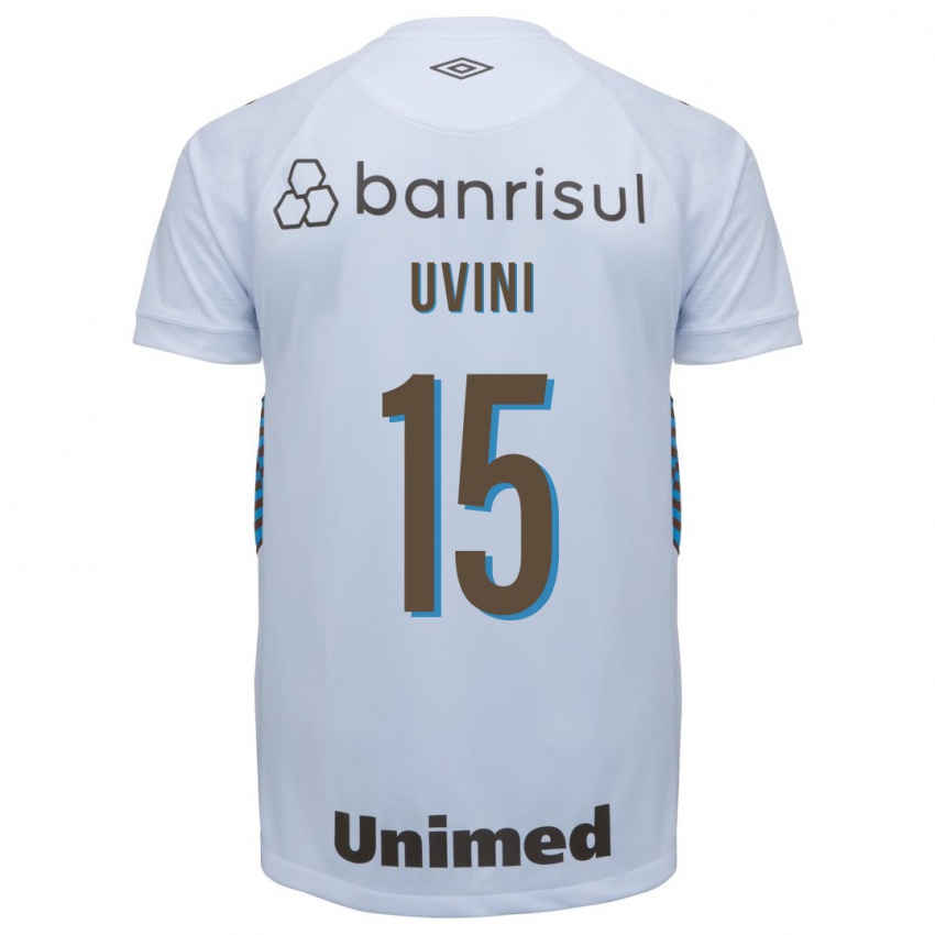 Enfant Maillot Bruno Uvini #15 Blanc Tenues Extérieur 2023/24 T-Shirt Belgique