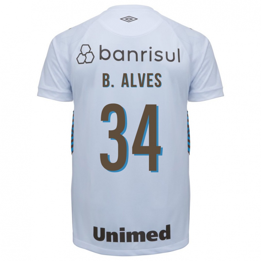 Enfant Maillot Bruno Alves #34 Blanc Tenues Extérieur 2023/24 T-Shirt Belgique
