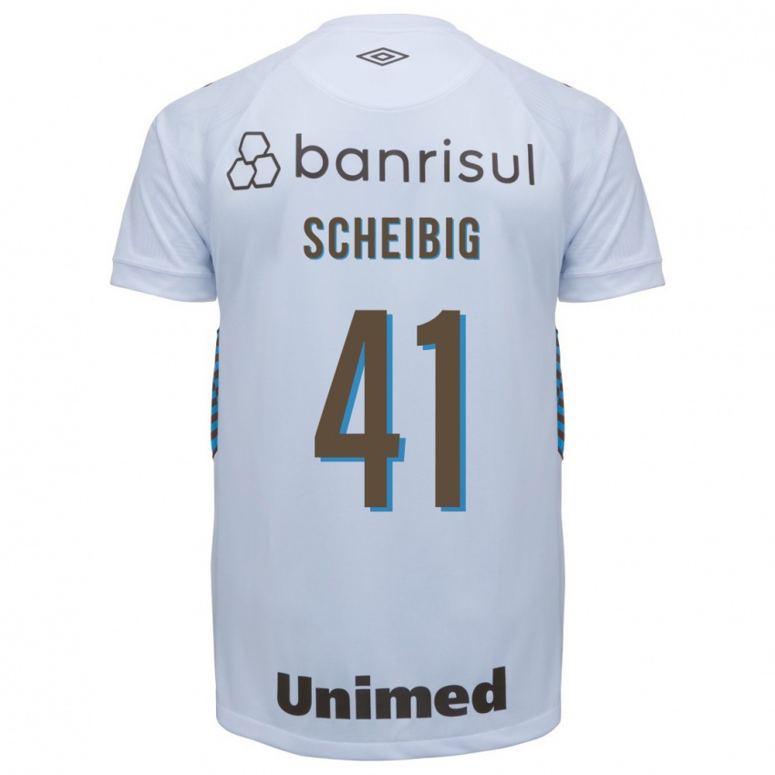 Kinder Felipe Scheibig #41 Weiß Auswärtstrikot Trikot 2023/24 T-Shirt Belgien