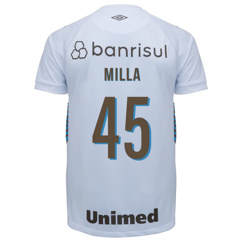 Enfant Maillot Lucas Milla #45 Blanc Tenues Extérieur 2023/24 T-Shirt Belgique