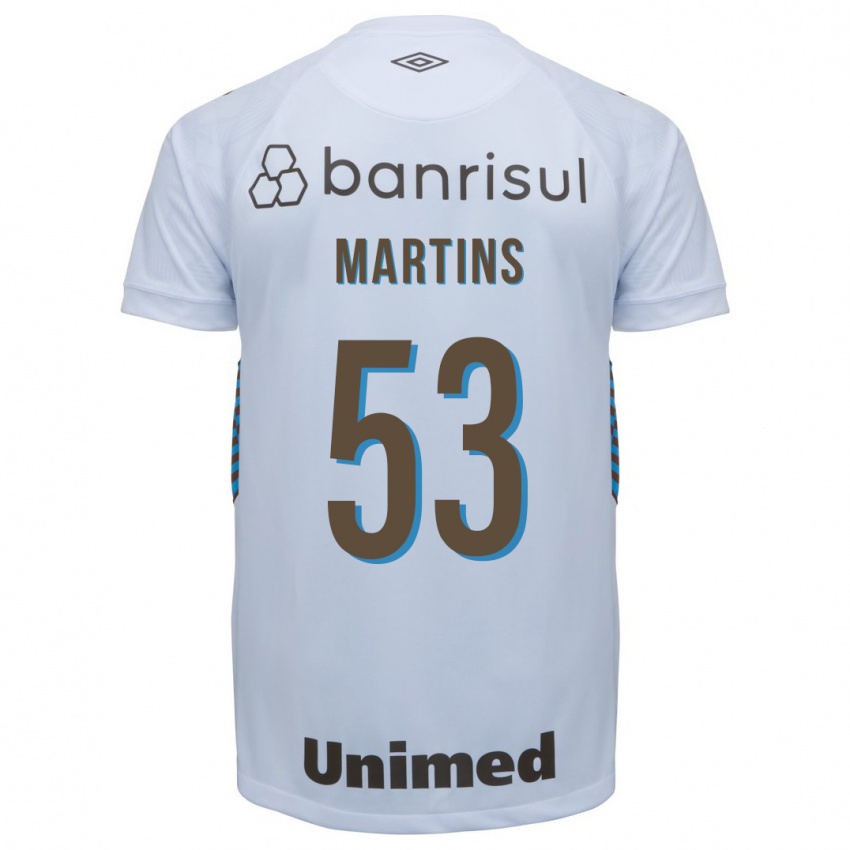 Kinder Gustavo Martins #53 Weiß Auswärtstrikot Trikot 2023/24 T-Shirt Belgien