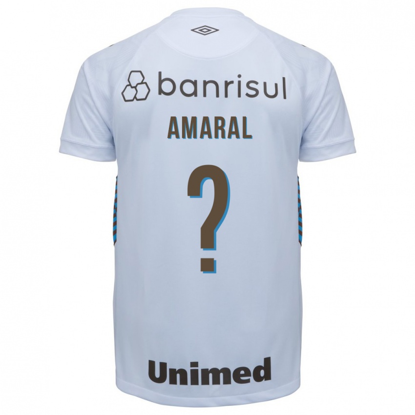 Kinder Lucas Amaral #0 Weiß Auswärtstrikot Trikot 2023/24 T-Shirt Belgien