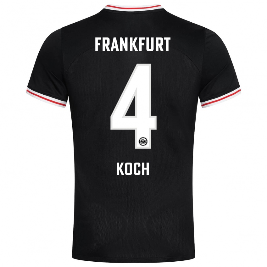 Kinder Robin Koch #4 Schwarz Auswärtstrikot Trikot 2023/24 T-Shirt Belgien