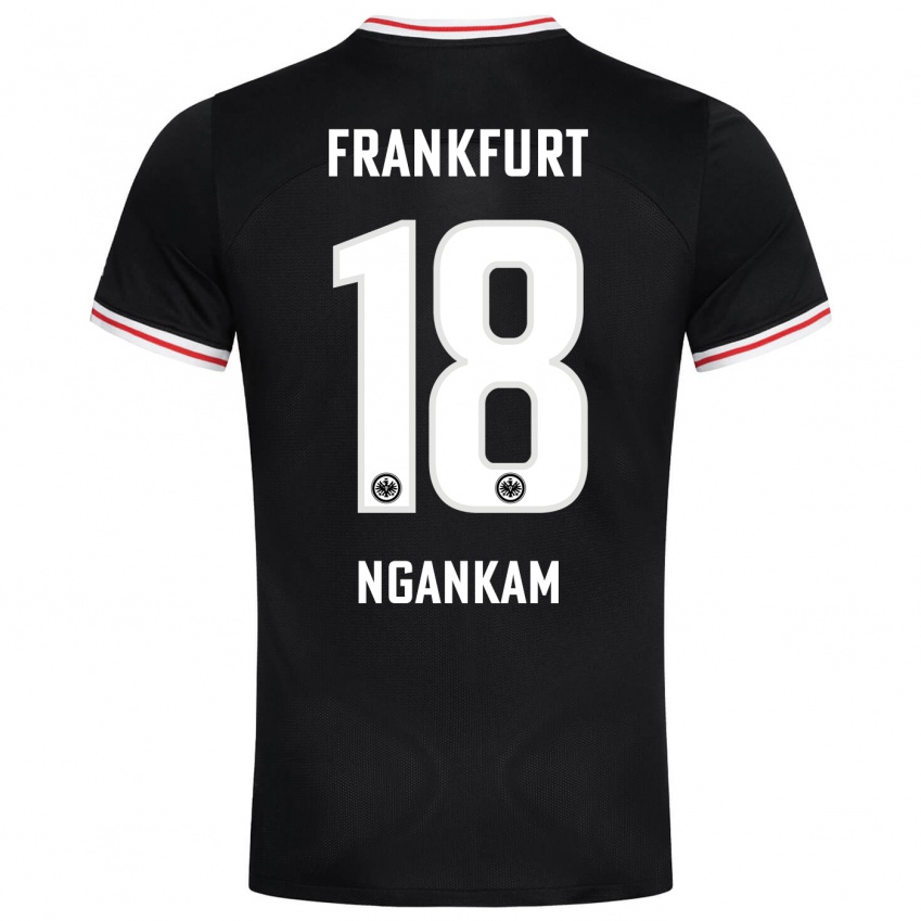 Kinder Jessic Ngankam #18 Schwarz Auswärtstrikot Trikot 2023/24 T-Shirt Belgien