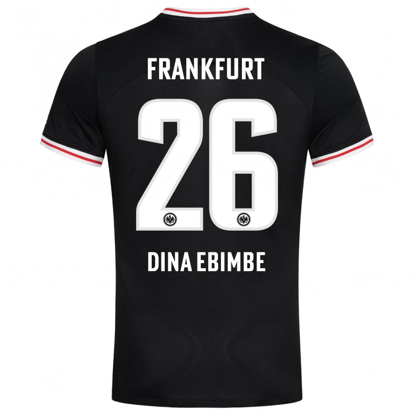 Kinder Junior Dina Ebimbe #26 Schwarz Auswärtstrikot Trikot 2023/24 T-Shirt Belgien