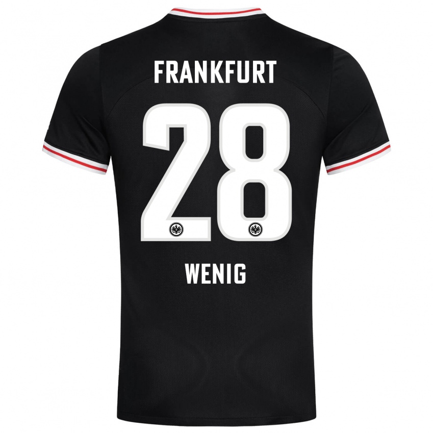 Kinder Marcel Wenig #28 Schwarz Auswärtstrikot Trikot 2023/24 T-Shirt Belgien