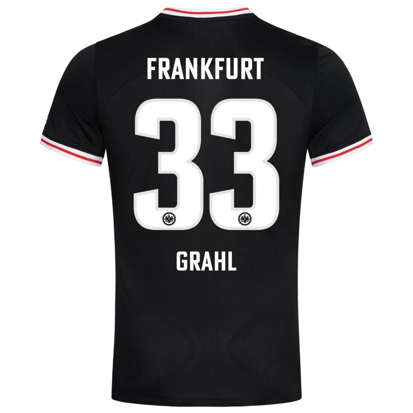 Kinder Jens Grahl #33 Schwarz Auswärtstrikot Trikot 2023/24 T-Shirt Belgien