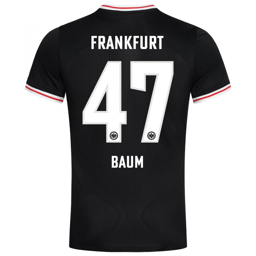 Kinder Elias Baum #47 Schwarz Auswärtstrikot Trikot 2023/24 T-Shirt Belgien