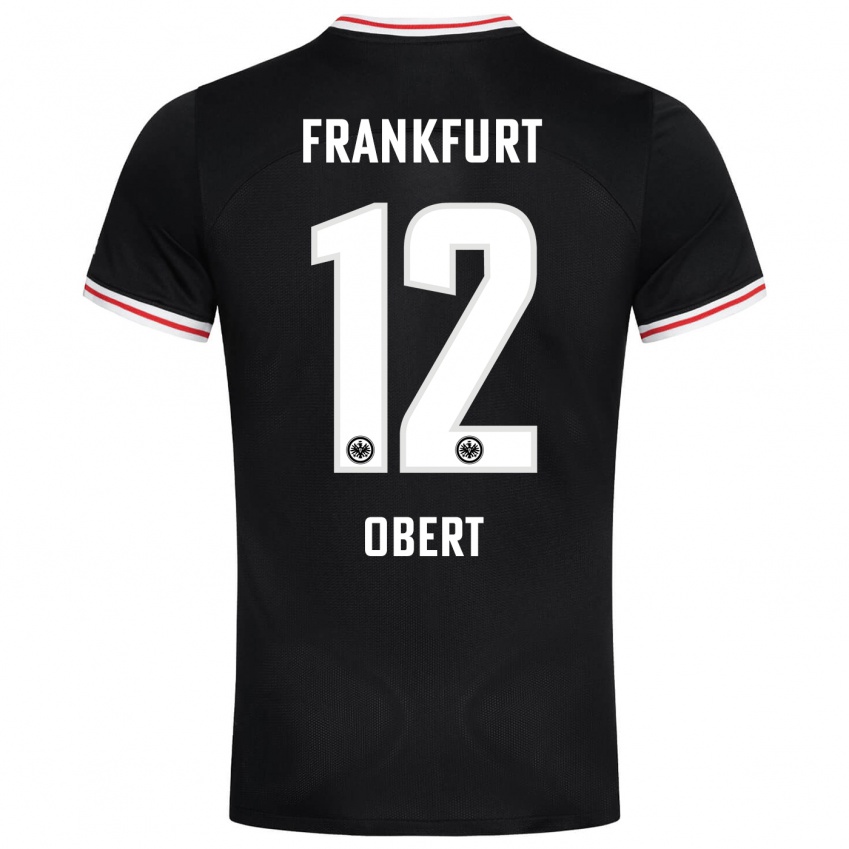 Kinder Yuriy Obert #12 Schwarz Auswärtstrikot Trikot 2023/24 T-Shirt Belgien