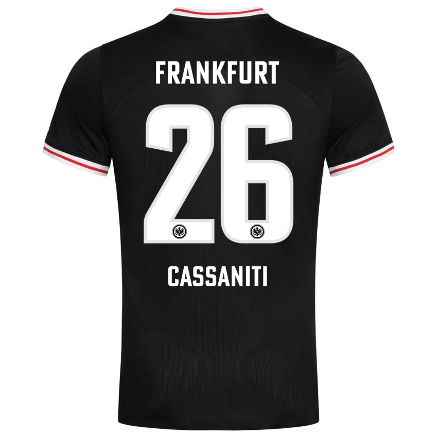 Kinder Nino Cassaniti #26 Schwarz Auswärtstrikot Trikot 2023/24 T-Shirt Belgien