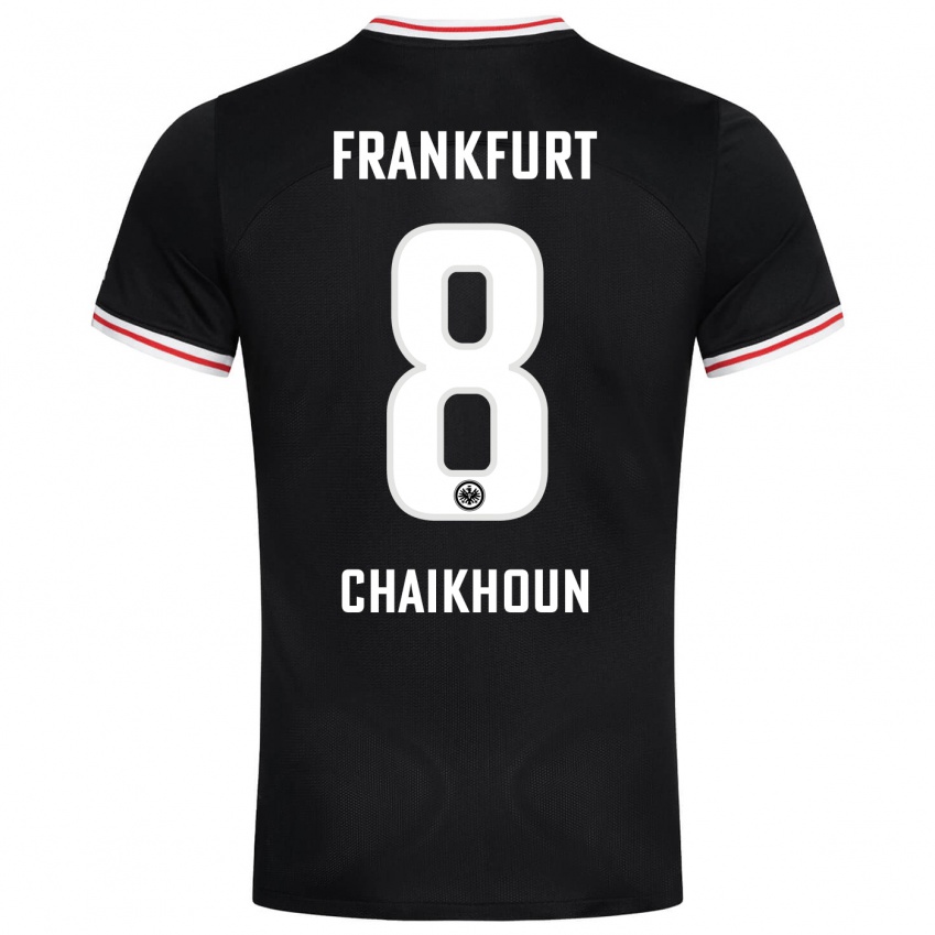 Kinder Ayoub Chaikhoun #8 Schwarz Auswärtstrikot Trikot 2023/24 T-Shirt Belgien
