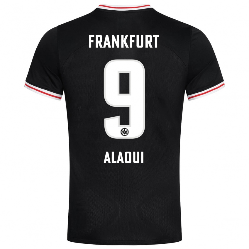 Kinder Anas Alaoui #9 Schwarz Auswärtstrikot Trikot 2023/24 T-Shirt Belgien