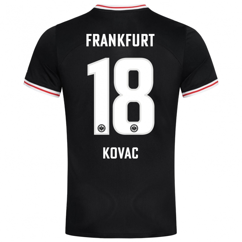 Kinder Niko Kovac #18 Schwarz Auswärtstrikot Trikot 2023/24 T-Shirt Belgien